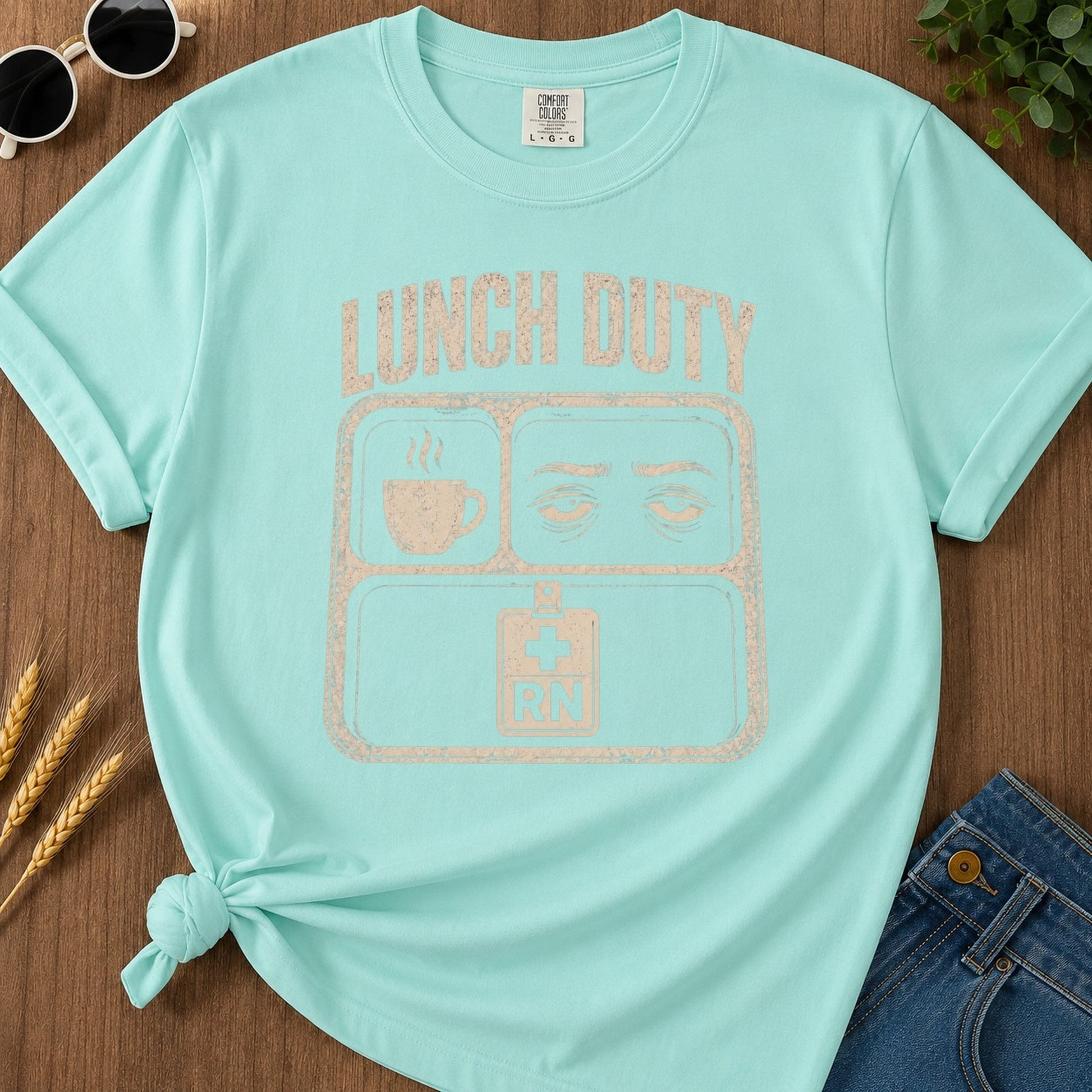 Lunch Duty T-shirt - Chalky Mint Mockup