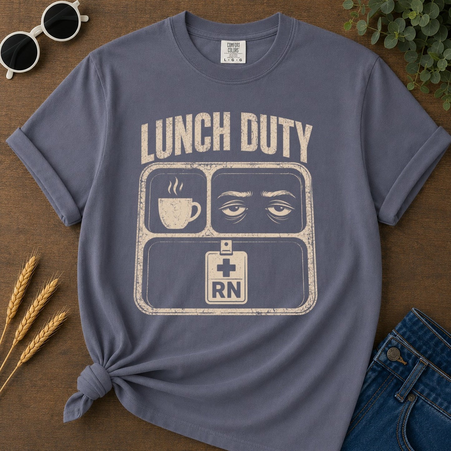 Lunch Duty T-shirt - Navy Mockup