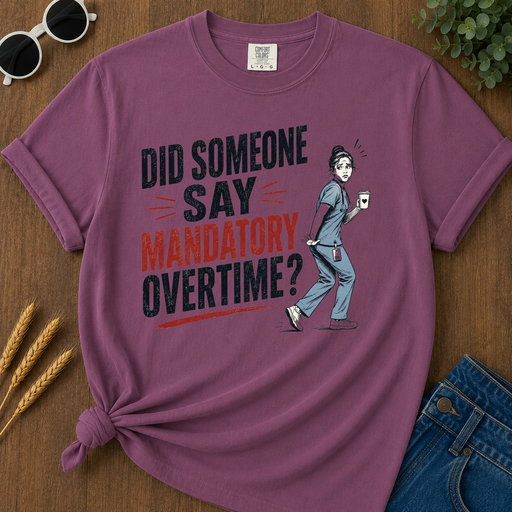 Mandatory Overtime T-Shirt - Berry