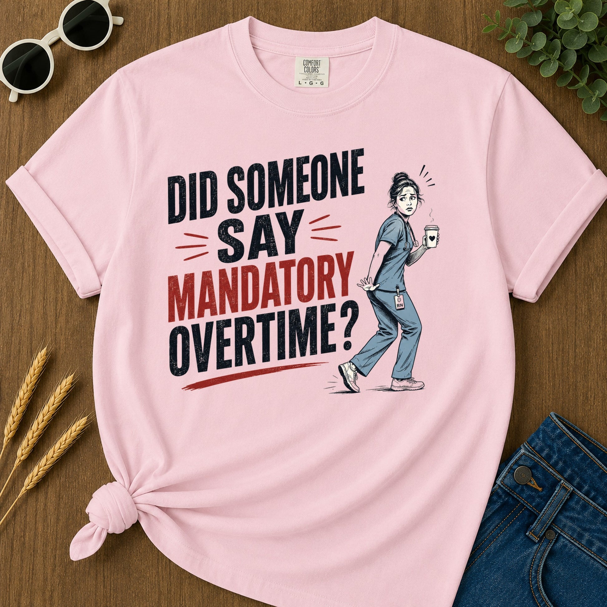 Mandatory Overtime T-Shirt - Blossom
