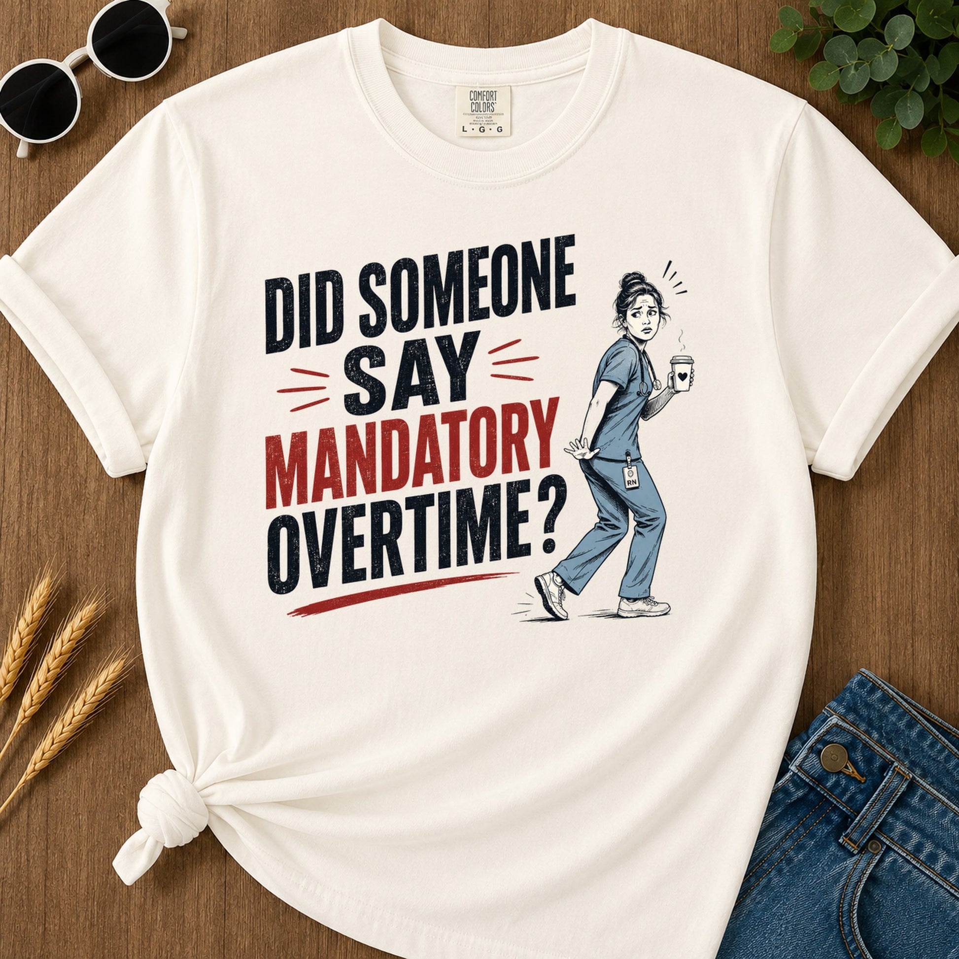 Mandatory Overtime T-Shirt - Ivory