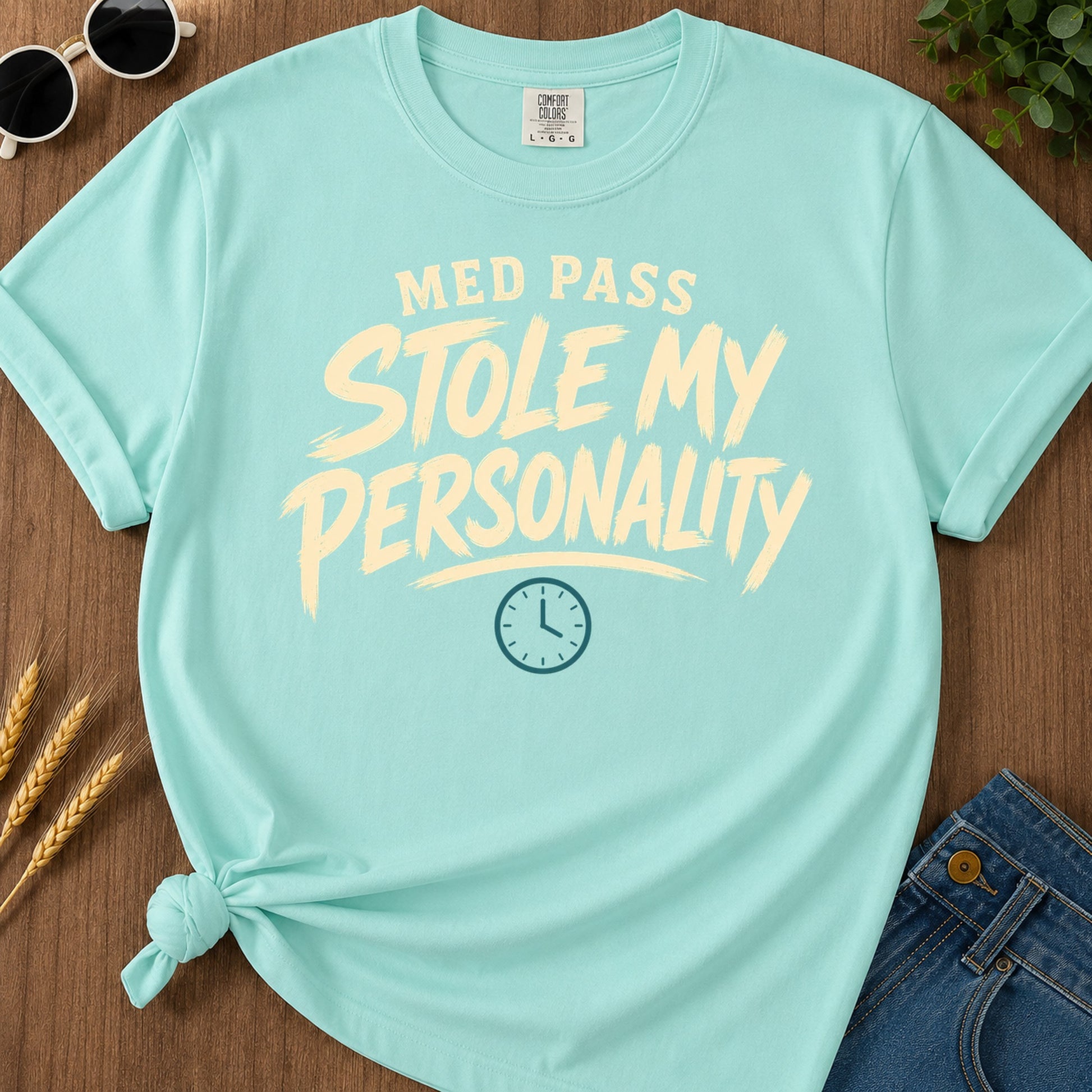 Med Pass Stole Personality T-Shirt - Chalky Mint