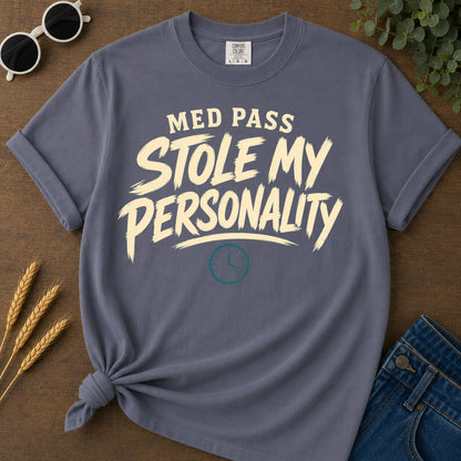 Med Pass Stole Personality T-Shirt - Navy