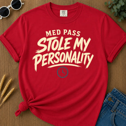 Med Pass Stole Personality T-Shirt - Red