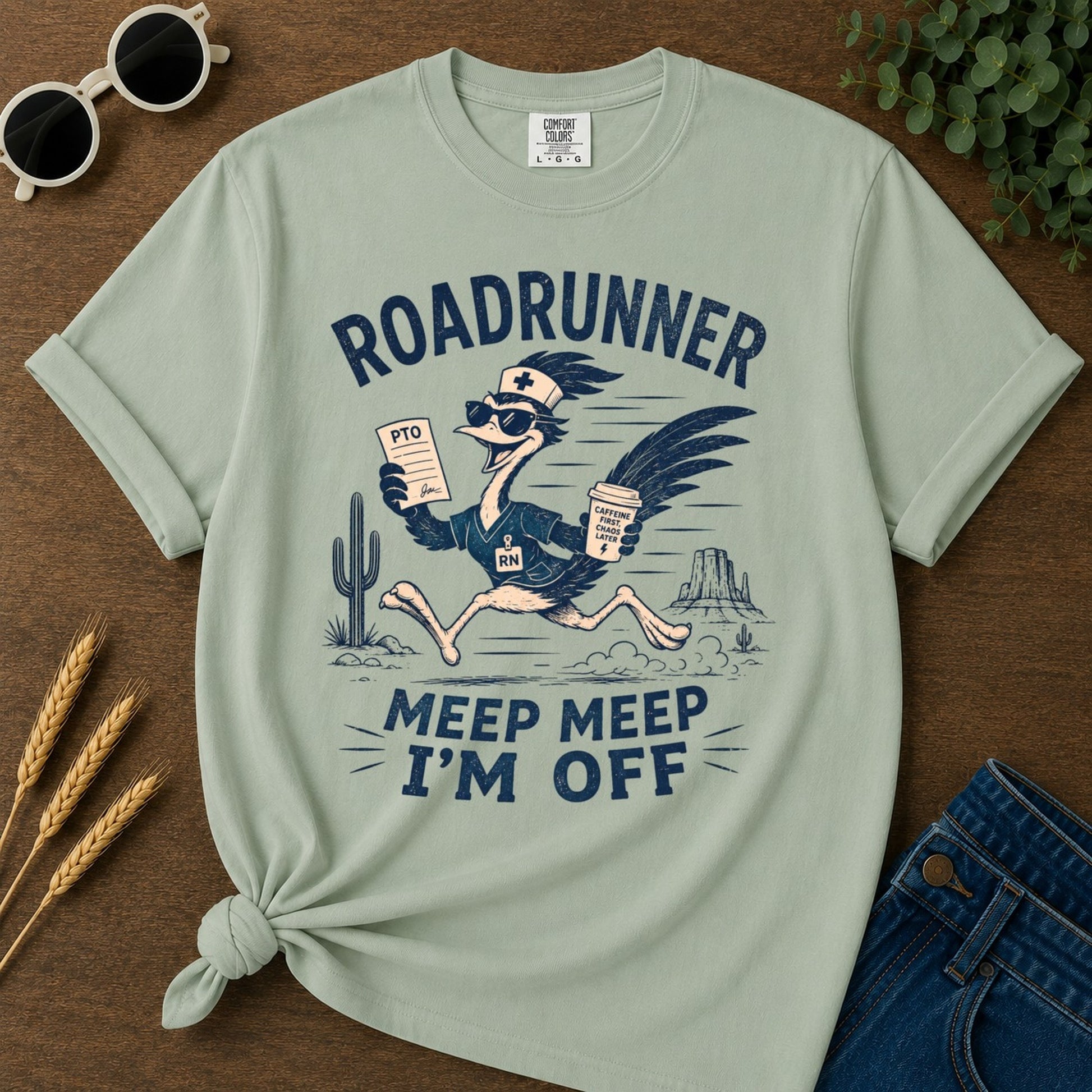 Meep Meep Off T-shirt - Bay Mockup