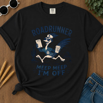 Meep Meep Off T-shirt - Black Mockup