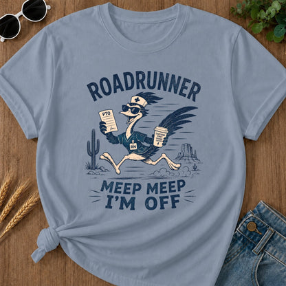 Meep Meep Off T-shirt - Blue Jean Mockup