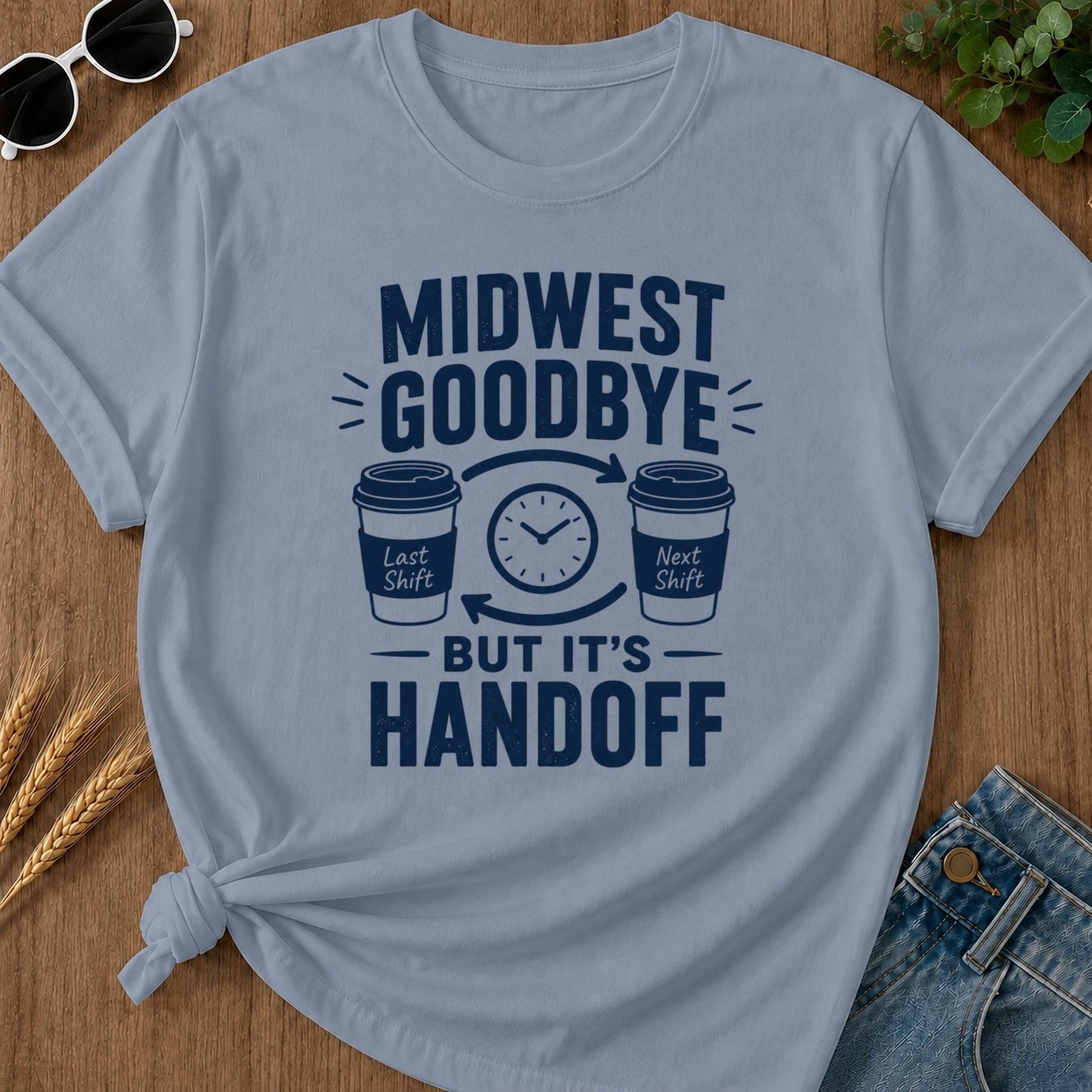 Midwest Goodbye T-shirt - Blue Jean Mockup