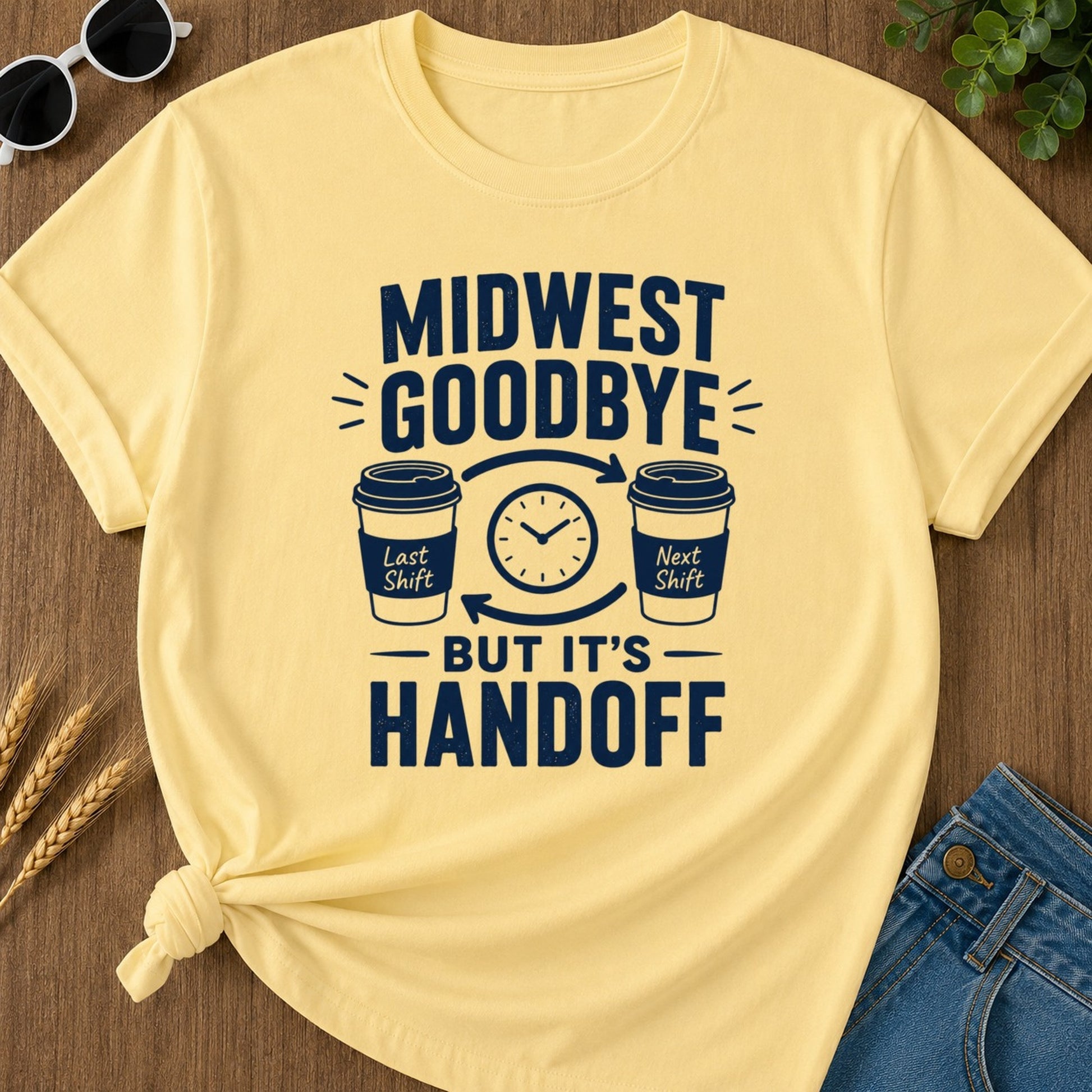 Midwest Goodbye T-shirt - Butter Mockup