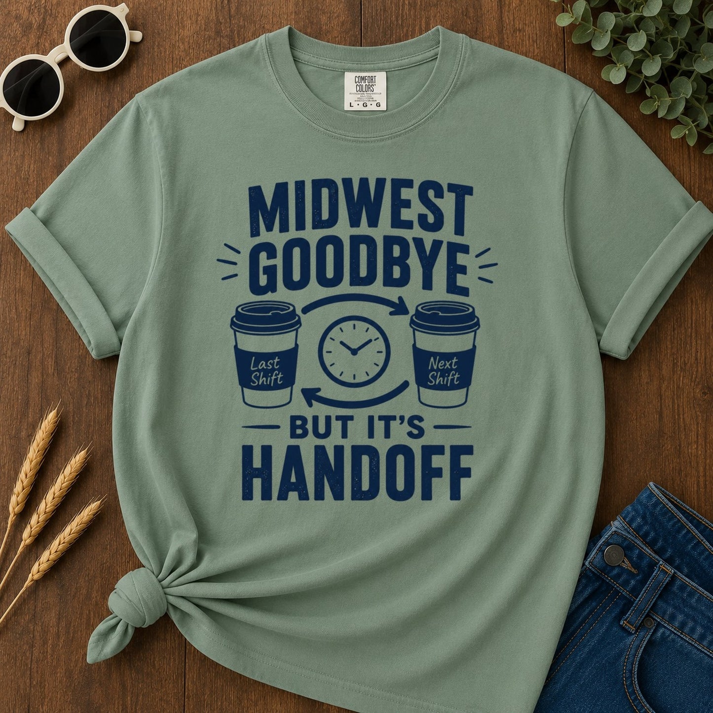 Midwest Goodbye T-shirt - Light Green Mockup