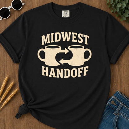 Midwest Handoff T-shirt - Black Mockup