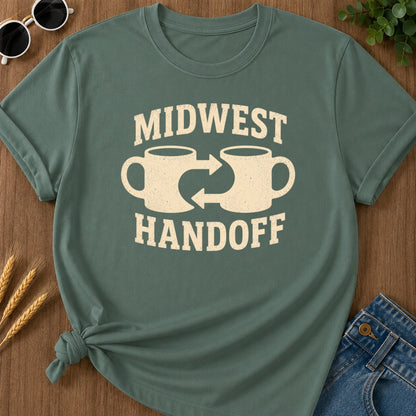 Midwest Handoff T-shirt - Blue Spruce Mockup