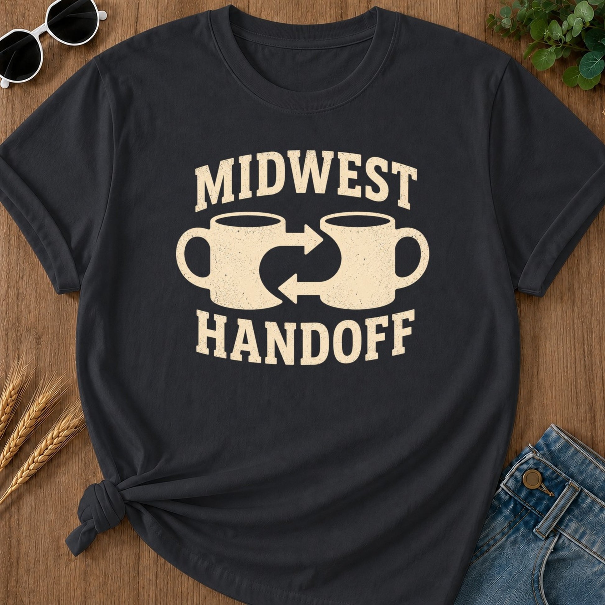 Midwest Handoff T-shirt - Graphite Mockup