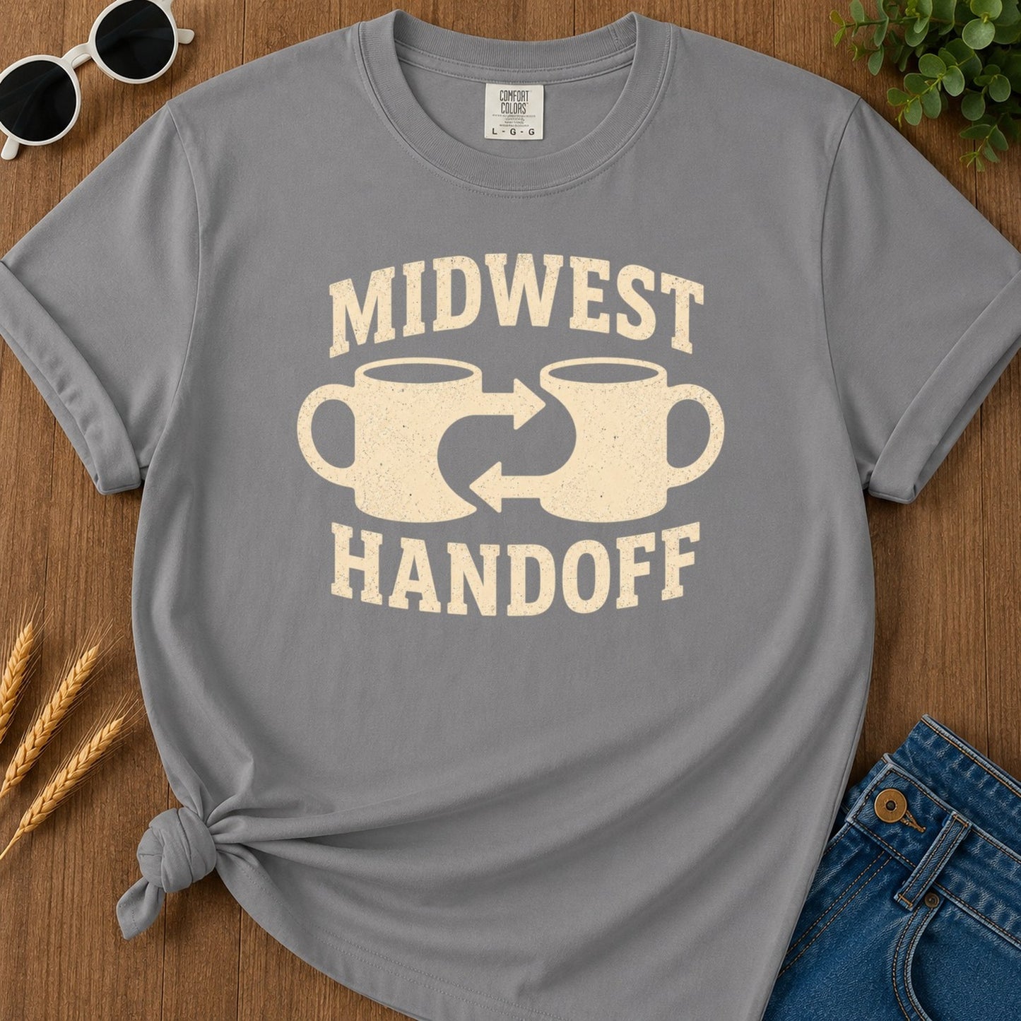 Midwest Handoff T-shirt - Grey Mockup
