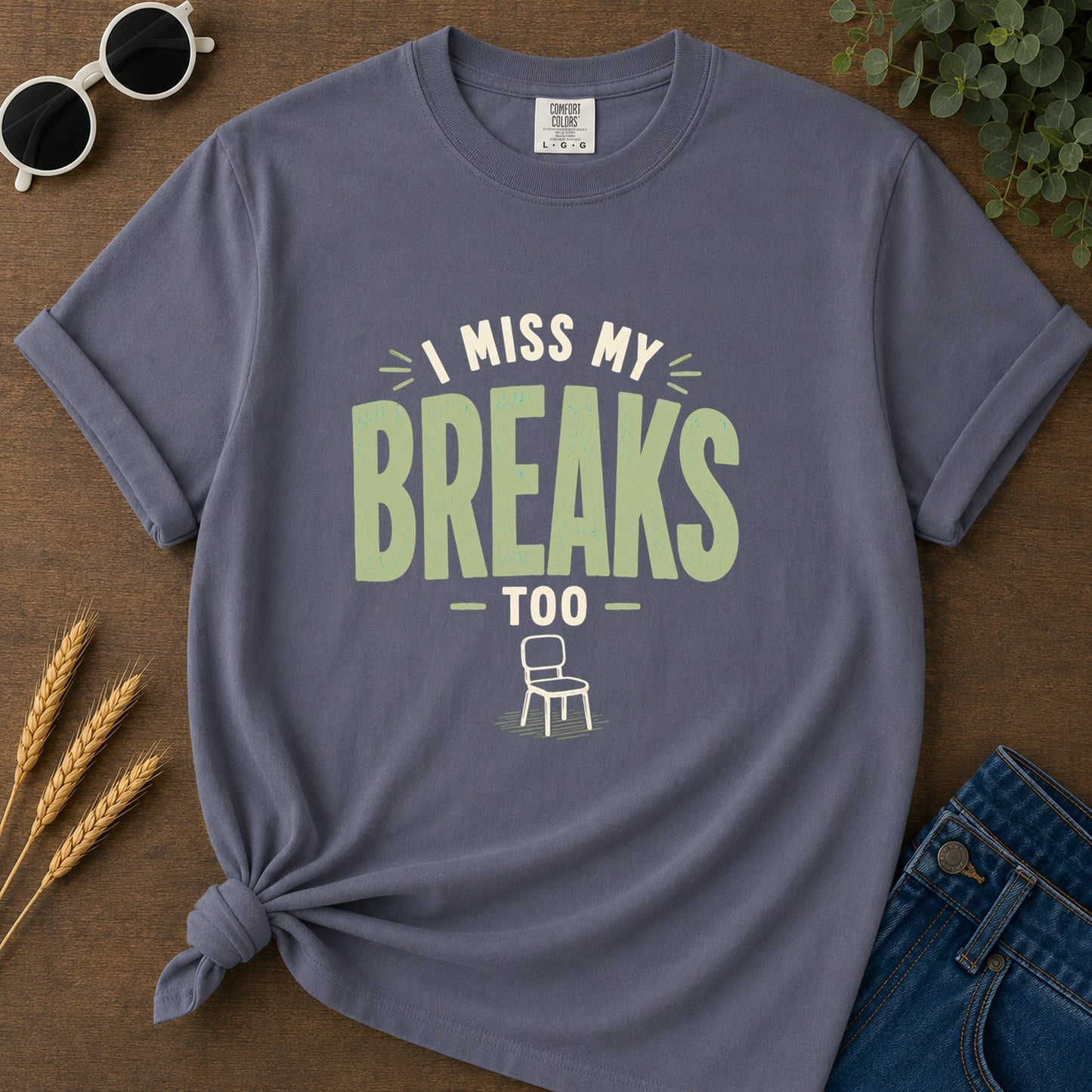 Miss My Breaks Too T-Shirt - Navy