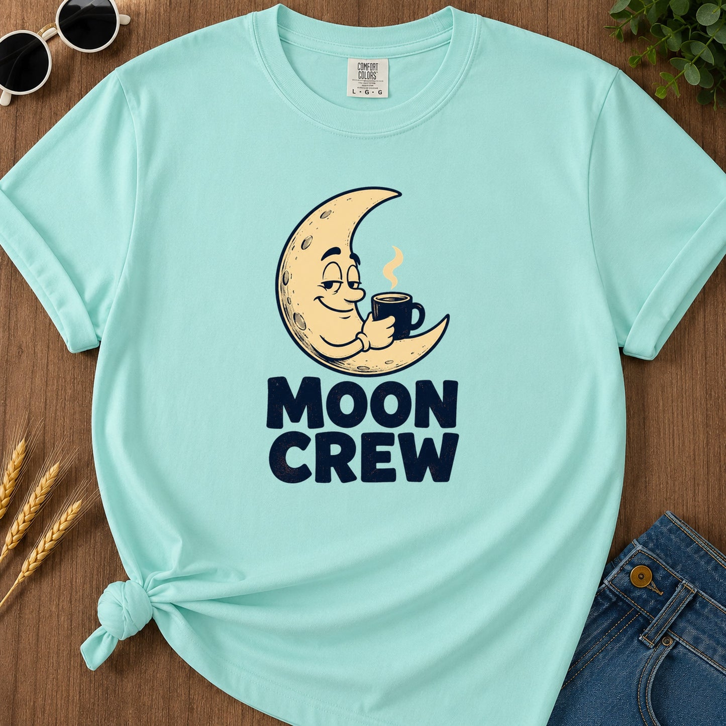 Moon Crew T-Shirt - Chalky Mint