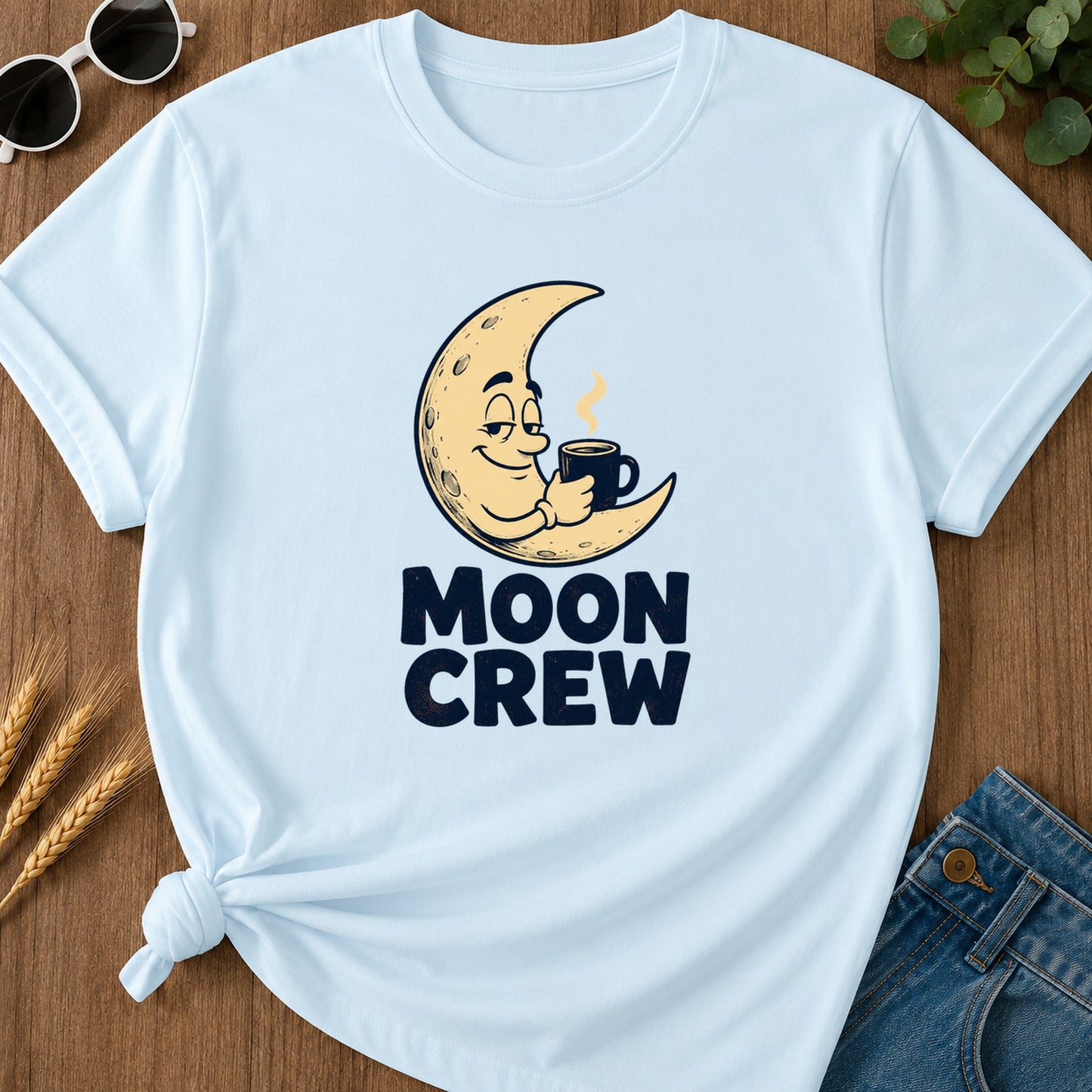 Moon Crew T-Shirt - Chambray