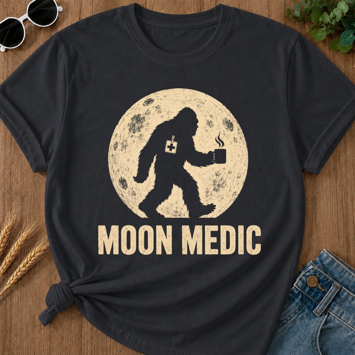 Moon Medic T-shirt - Graphite Mockup