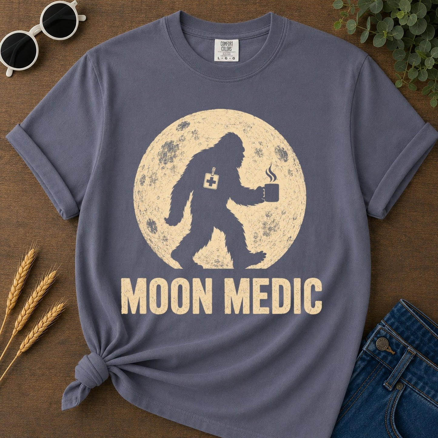 Moon Medic T-shirt - Navy Mockup