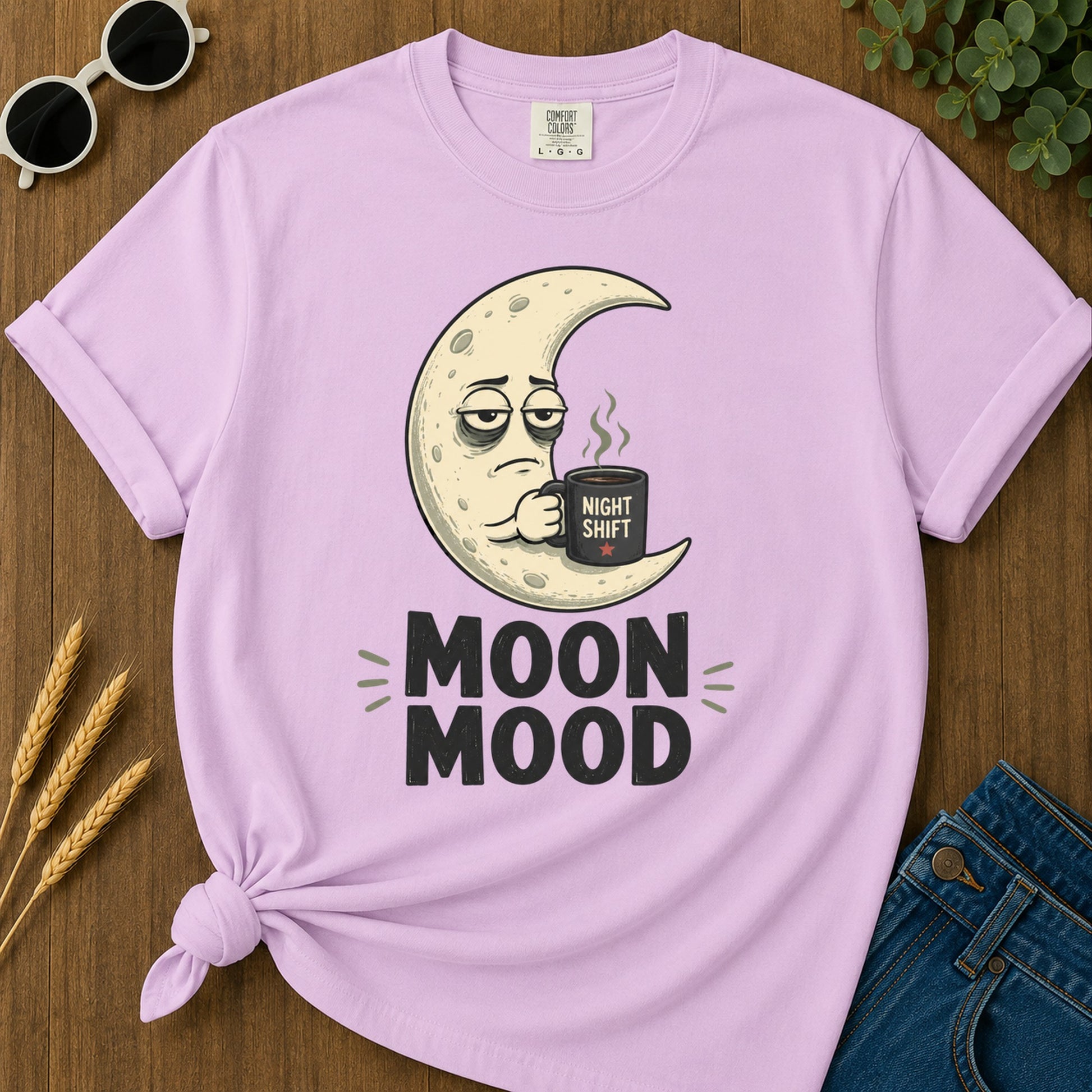 Moon Mood Night Shift T-Shirt - Orchid