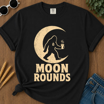 Moon Rounds T-shirt - Black Mockup