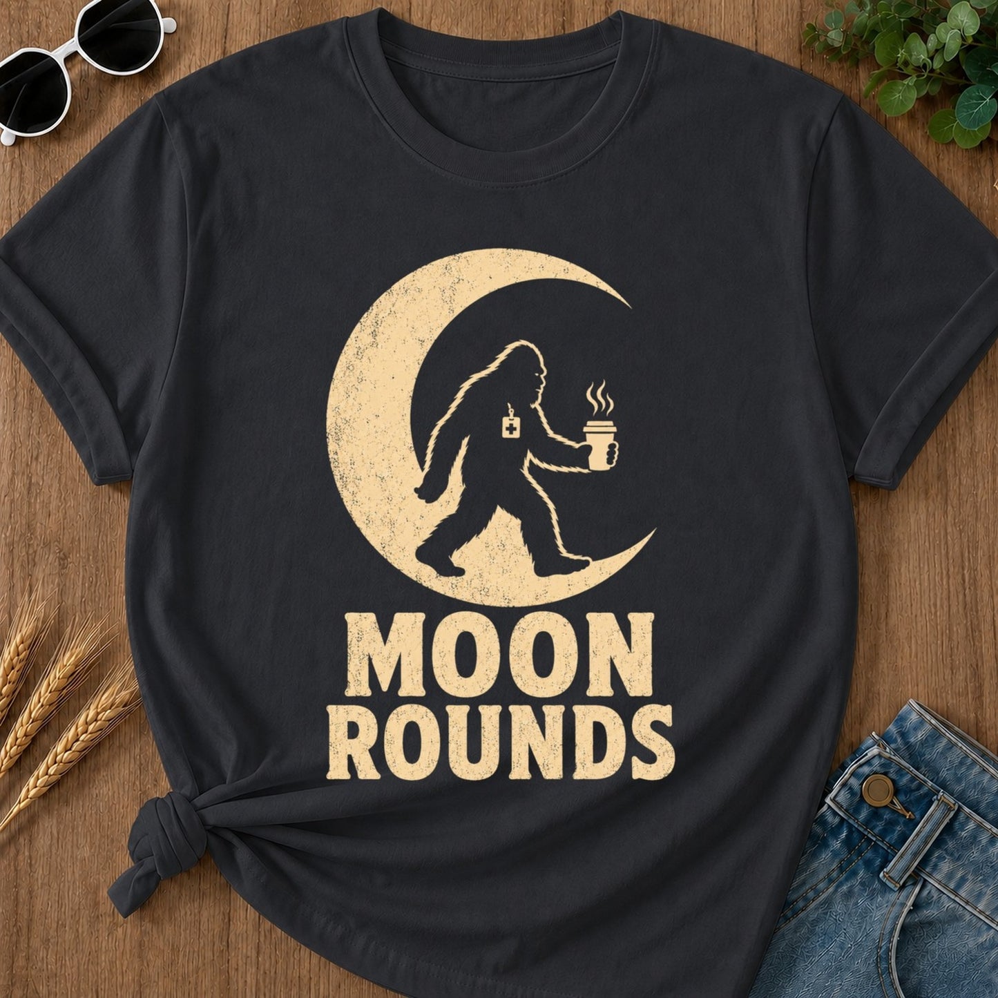Moon Rounds T-shirt - Graphite Mockup