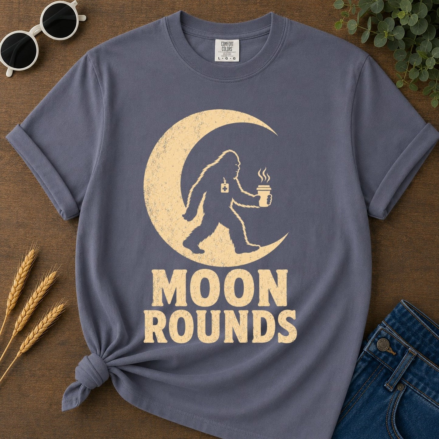 Moon Rounds T-shirt - Navy Mockup