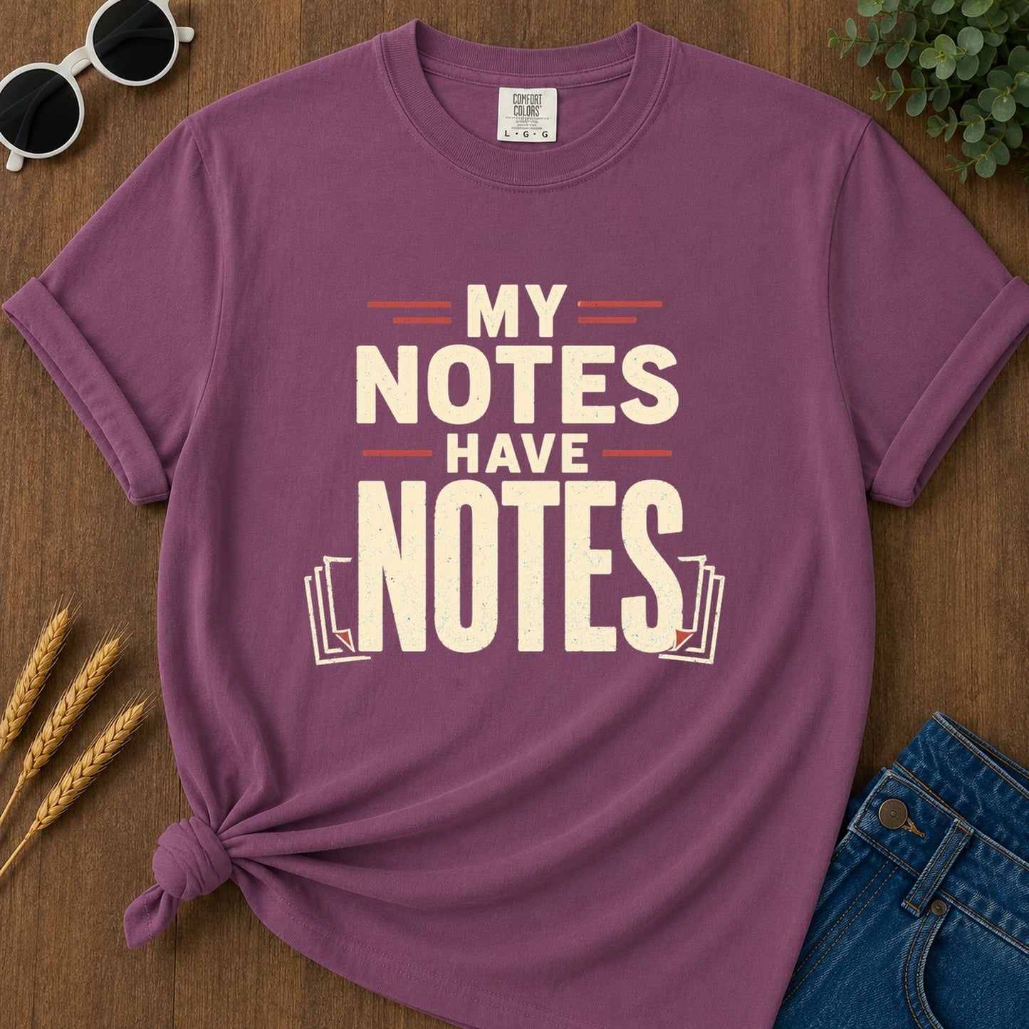 My Notes Have Notes T-Shirt - Berry