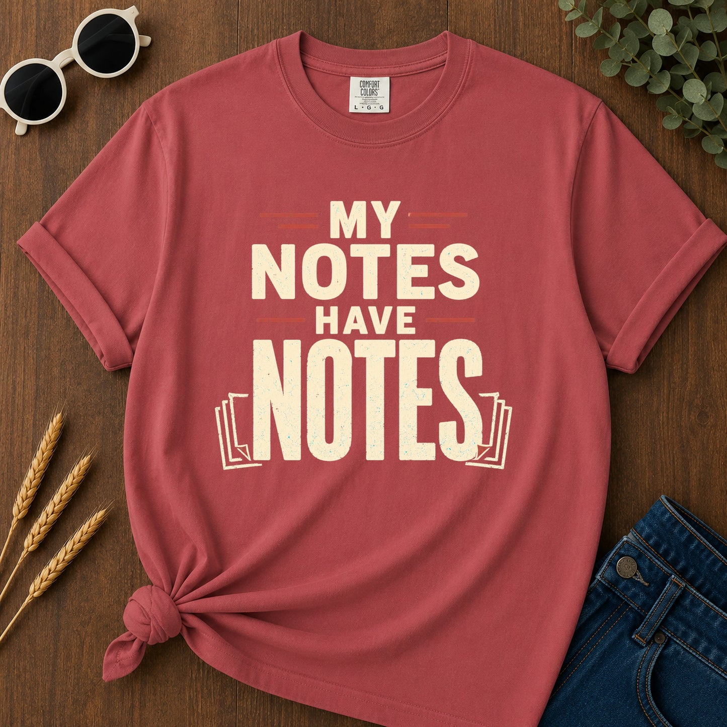 My Notes Have Notes T-Shirt - Crimson