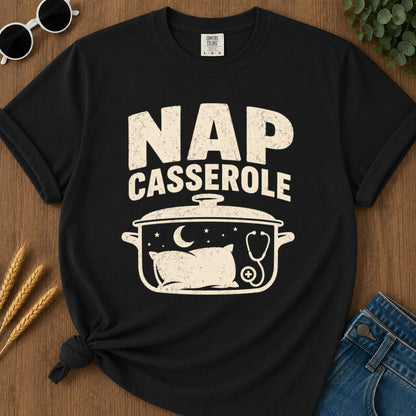 Nap Casserole 2 T-shirt - Black Mockup