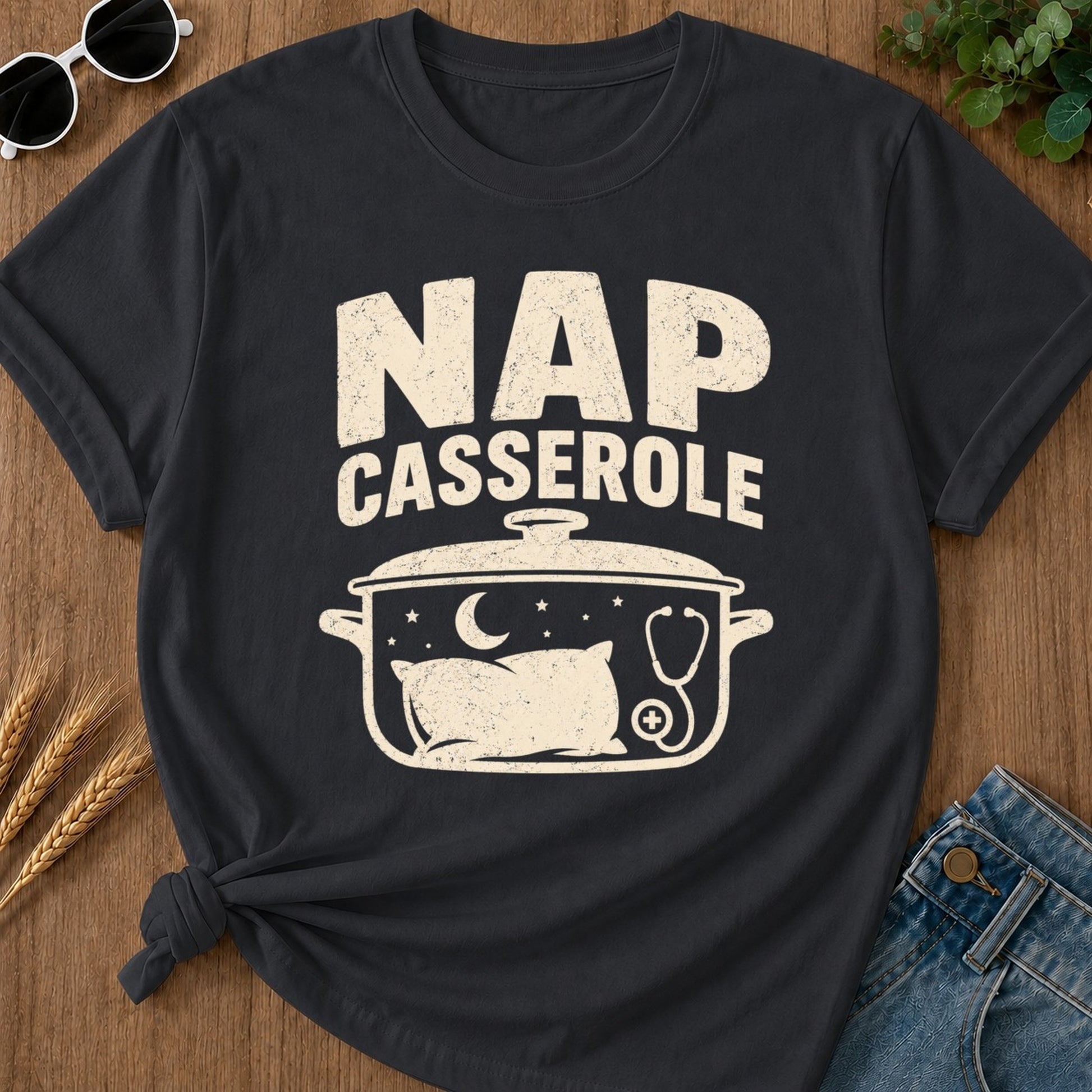 Nap Casserole 2 T-shirt - Graphite Mockup