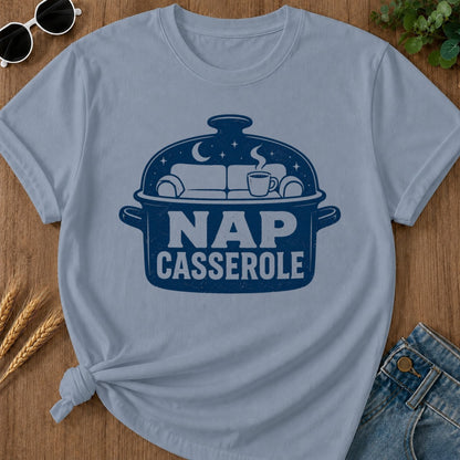 Nap Casserole T-shirt - Blue Jean Mockup