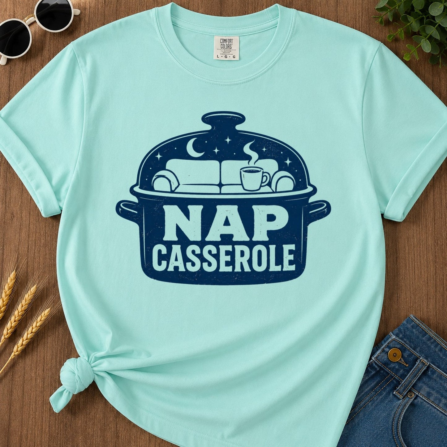 Nap Casserole T-shirt - Chalky Mint Mockup