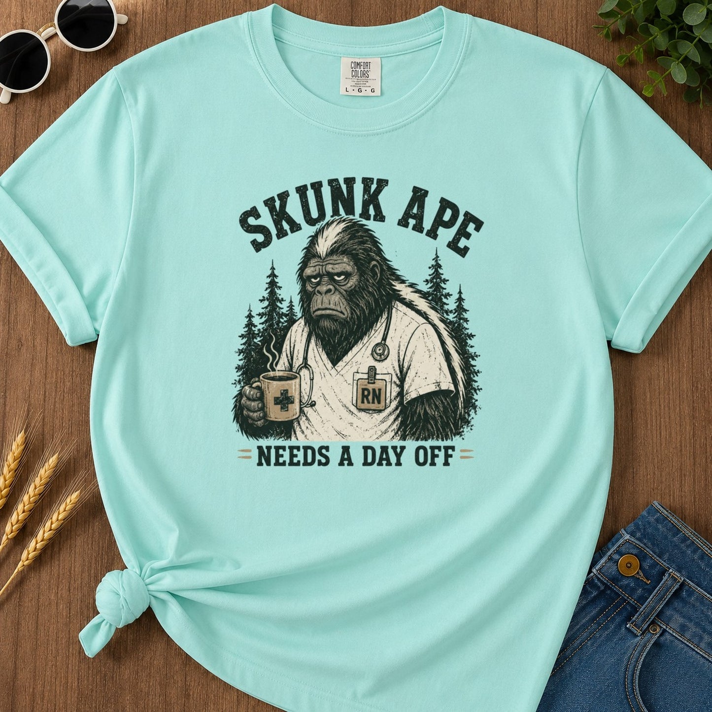 Needs Day Off T-shirt - Chalky Mint Mockup