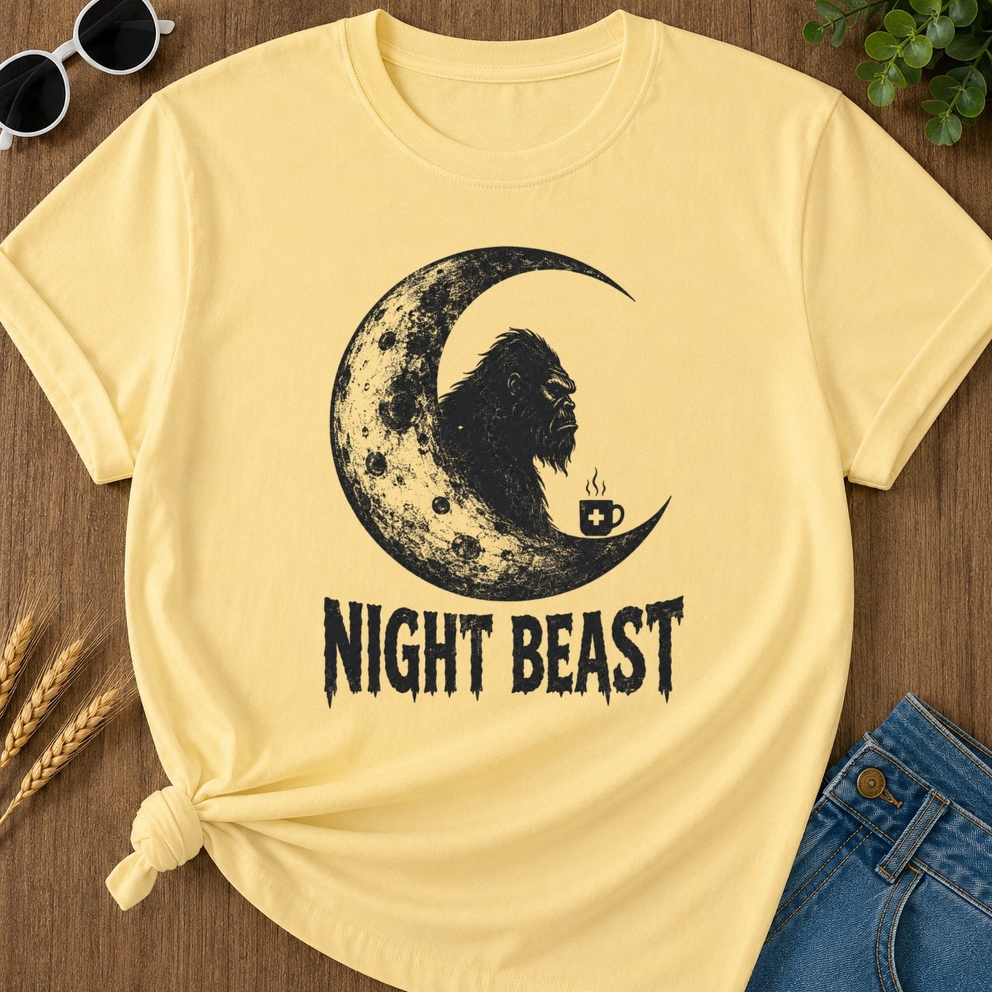 Night Beast T-shirt - Butter Mockup