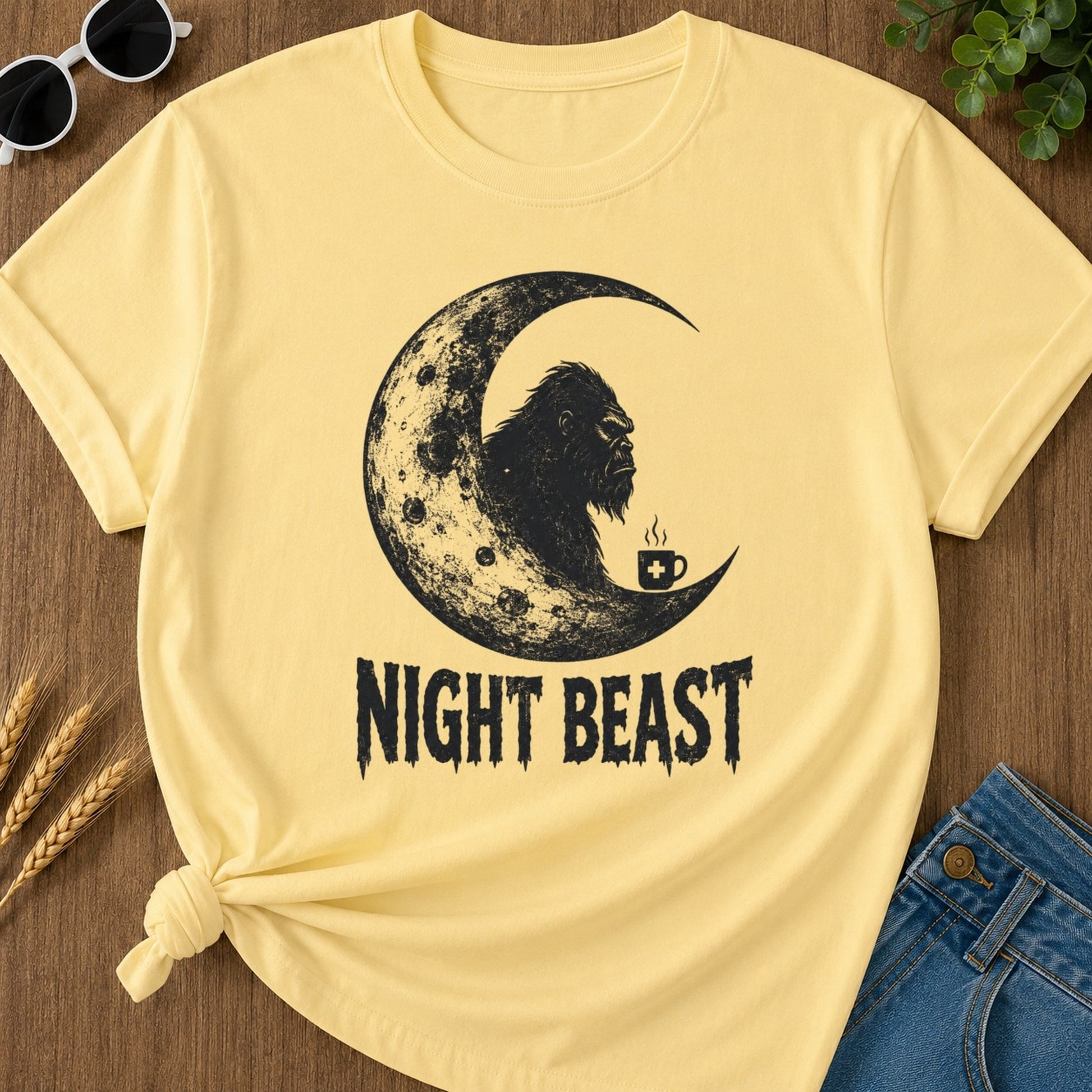 Night Beast T-shirt - Butter Mockup