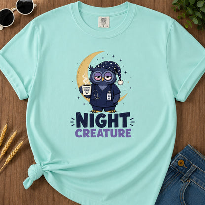 Night Creature Caffeine T-Shirt - Chalky Mint
