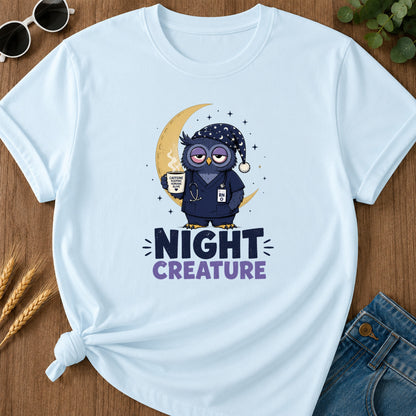 Night Creature Caffeine T-Shirt - Chambray