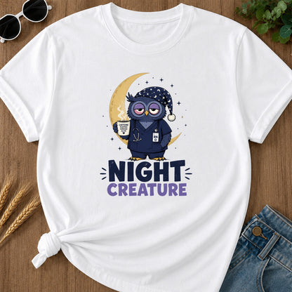 Night Creature Caffeine T-Shirt - White