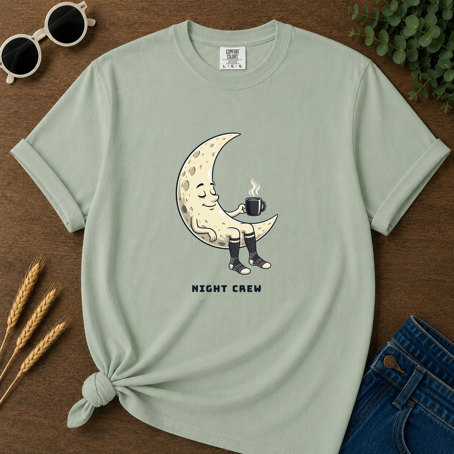 Night Crew Coffee Moon T-Shirt - Bay