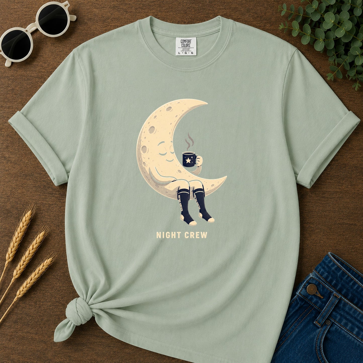 Night Crew Moon Coffee T-Shirt - Bay