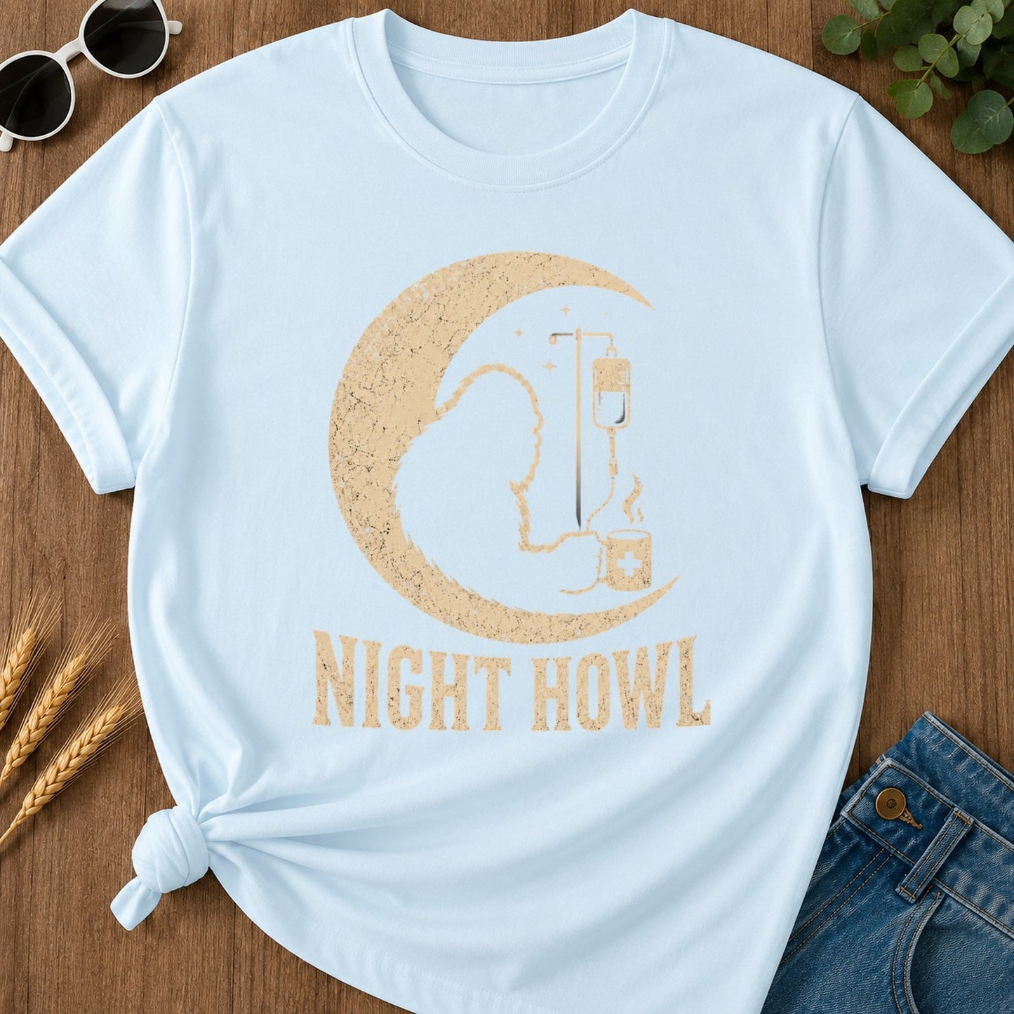 Night Howl T-shirt - Chambray Mockup
