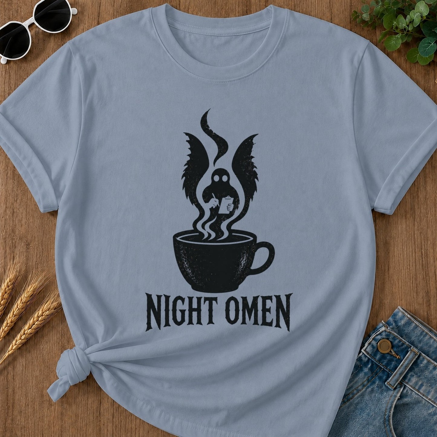 Night Omen T-shirt - Blue Jean Mockup