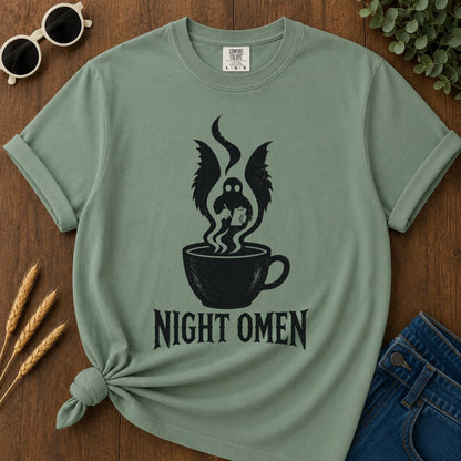 Night Omen T-shirt - Light Green Mockup