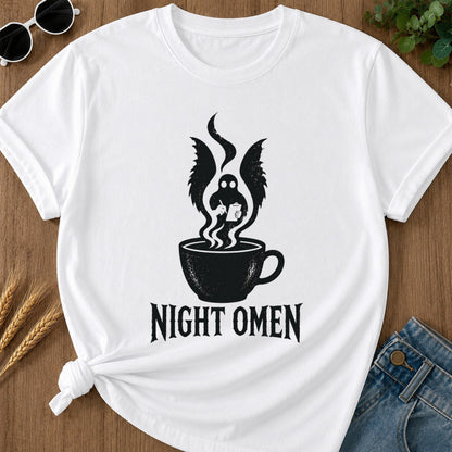 Night Omen T-shirt - White Mockup