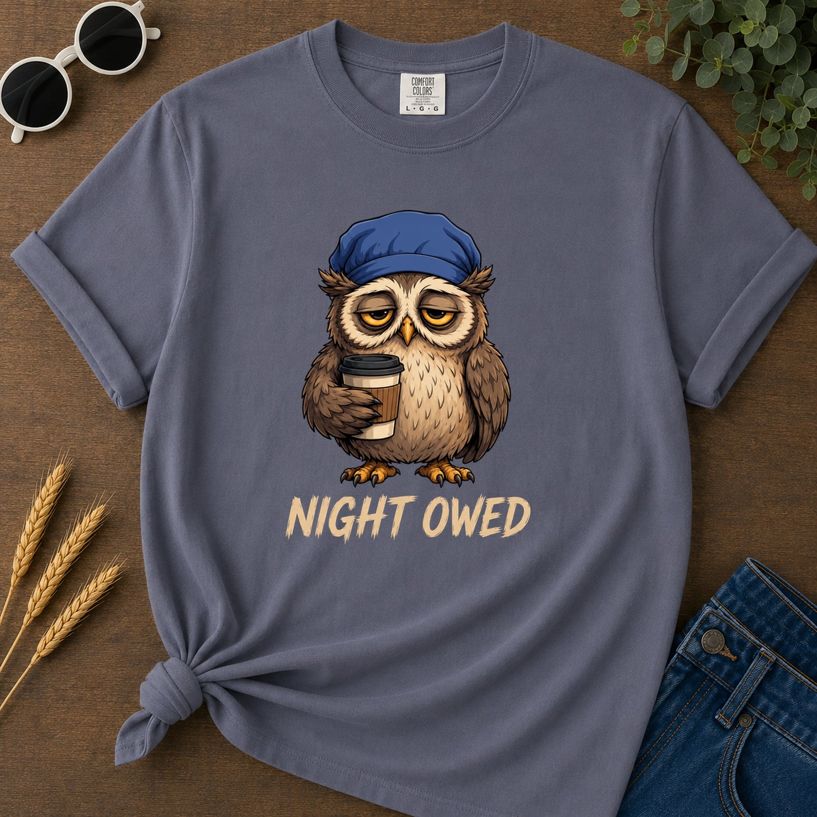 Night Owed T-Shirt - Navy