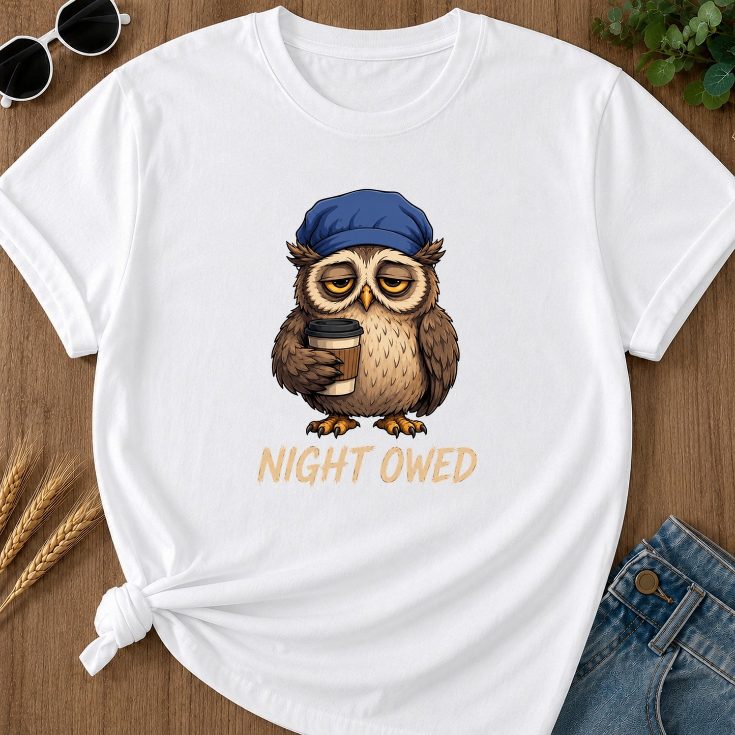 Night Owed T-Shirt - White
