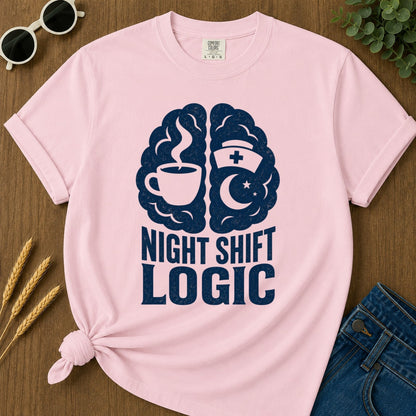 Night Shift Logic T-shirt - Blossom Mockup