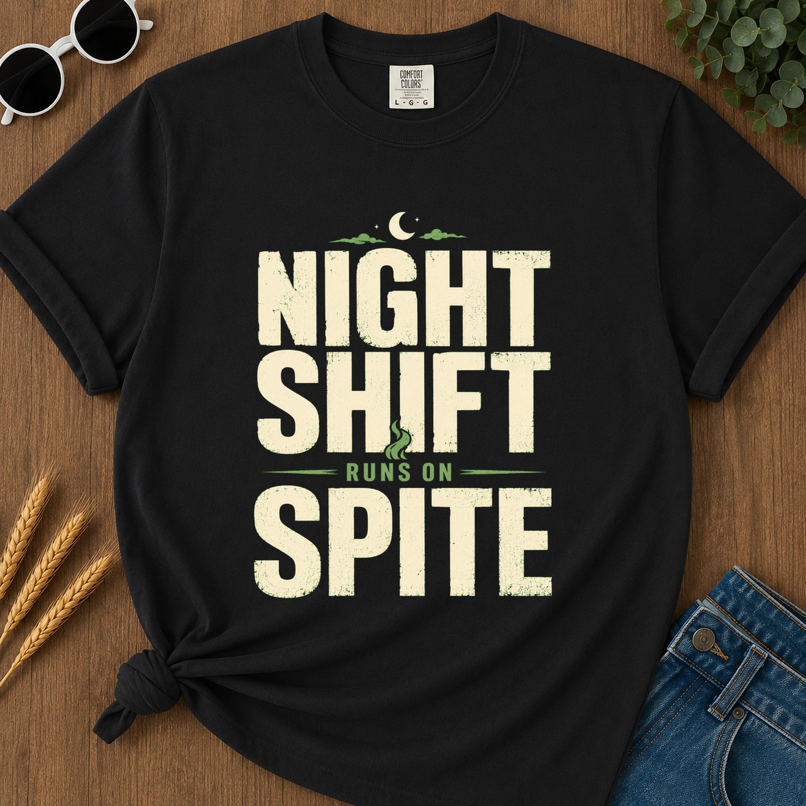 Night Shift Runs Spite T-Shirt - Black