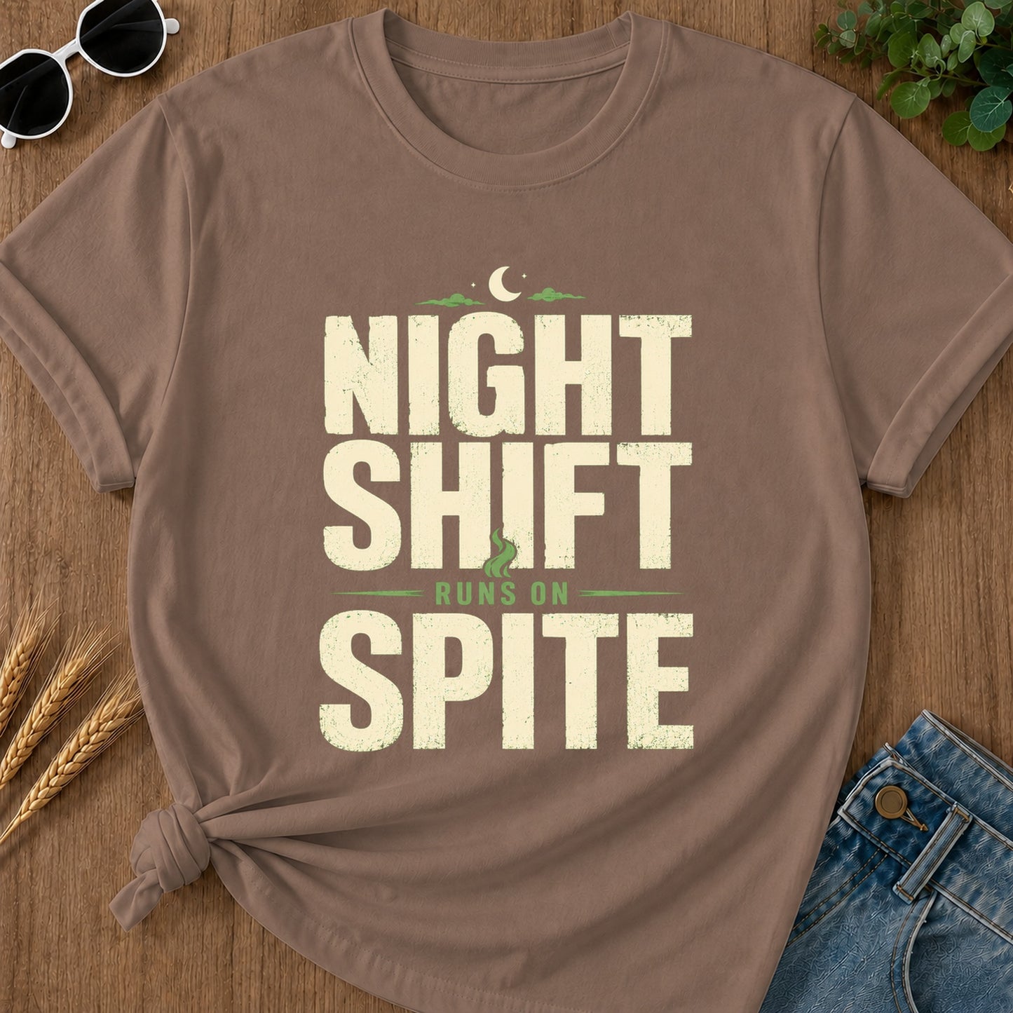 Night Shift Runs Spite T-Shirt - Espresso